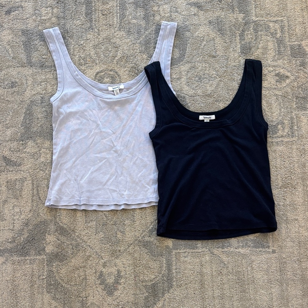 2 Splendid scoop neck/back tanks size M